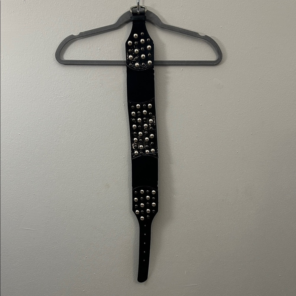 Black Studded Leather Belt